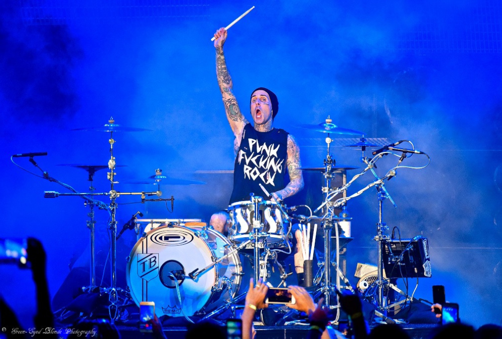 Travis Barker Gifts Fan His Drumsticks at Blink-182 Tour Opener
